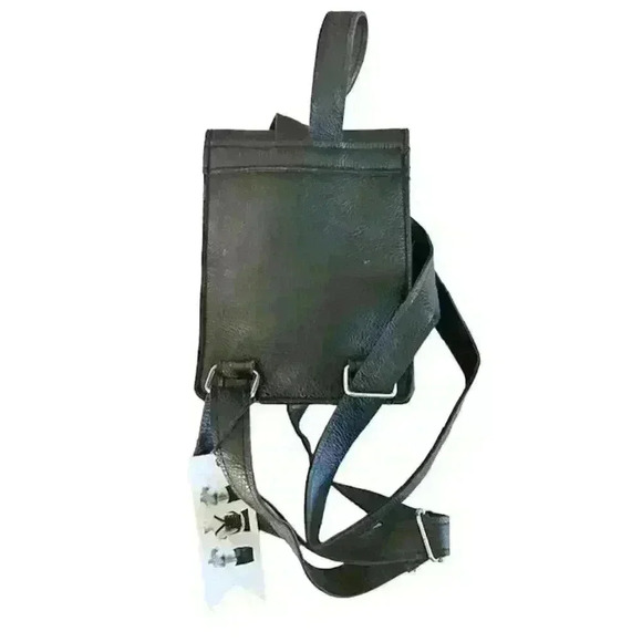 NWT Cruise Club Black Faux Leather Embellished Convertible Backpack - Picture 3 of 4